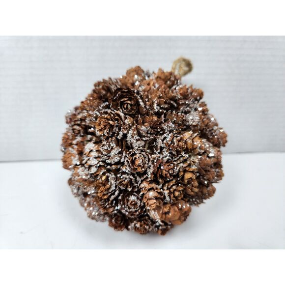 Rustic 5" Pine Cone Christmas Ornament Ball &  Pine Cone Garland Holiday Cottage - Picture 5 of 8